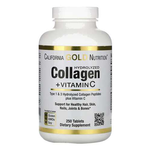 Hydrolyzed Collagen Peptides 1,3+Vitamin C California Gold Nutrition 6000 мг табл. 250 шт. в Сибирское Здоровье